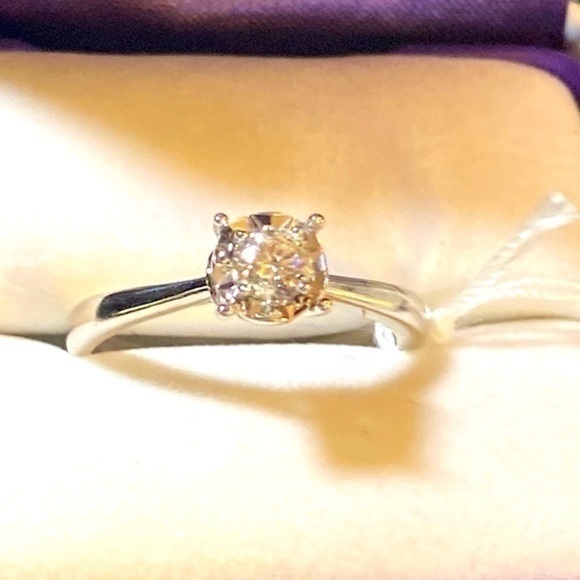 Dimond ring-“rhapsody” 14K white gold single stone wedding proposal engagement - Picture 2 of 3